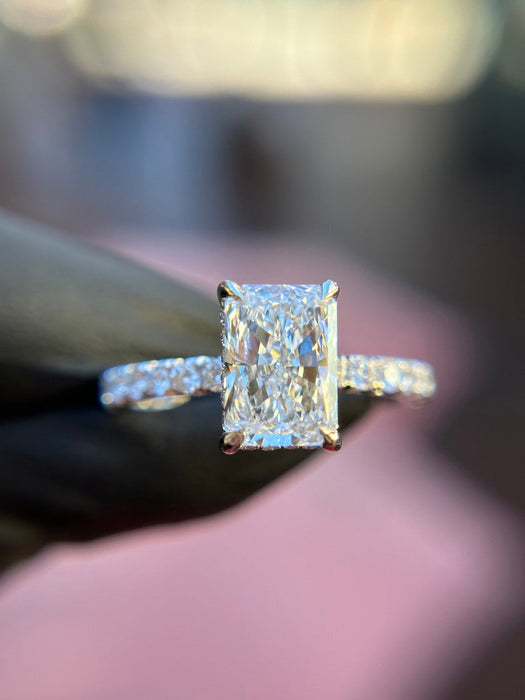 French Pavé Hidden Halo Engagement Ring — original photograph 4