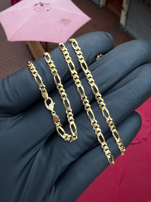3.2MM Solid Plain Figaro Chain