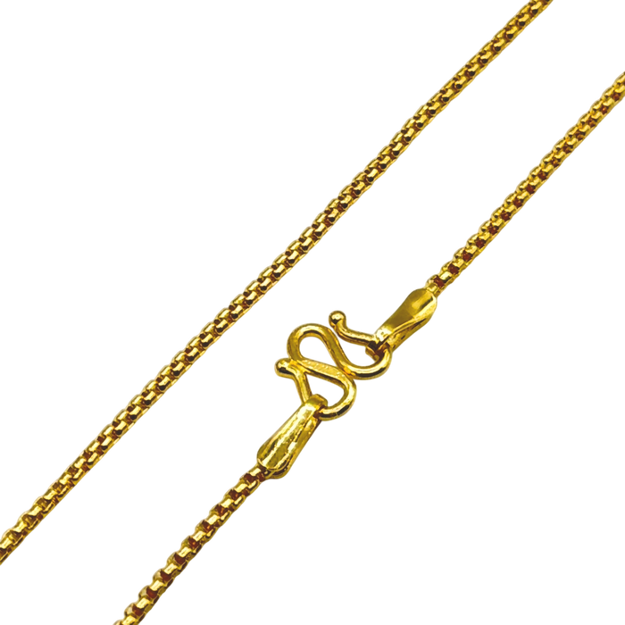 24K Yellow Gold 1.3MM Squared Cable Link