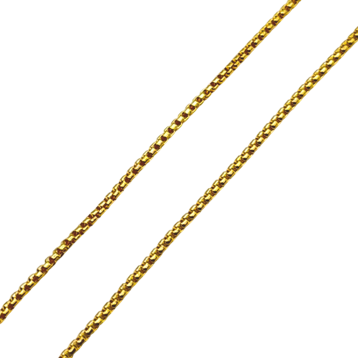 24K Yellow Gold 1.3MM Squared Cable Link