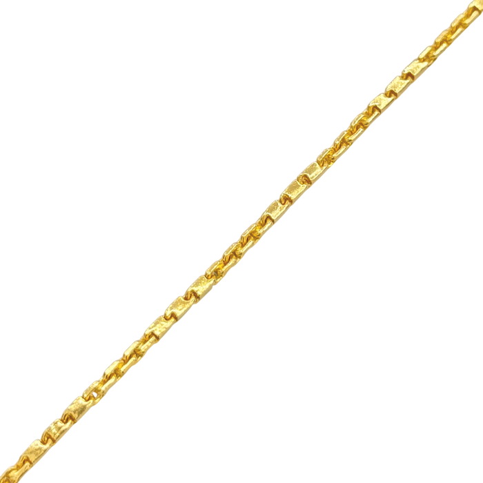 24K Yellow Gold 1.8MM Baht & Anchor Link Bracelet
