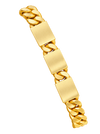 10.5MM Engravable Tri-ID Bracelet on Cuban in polished yellow gold