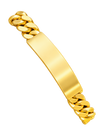 11MM Engravable ID Bracelet on Cuban in polished yellow gold