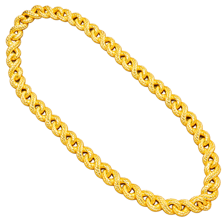 14.5MM Diamond-Cut Infinity Link Chain in yellow gold