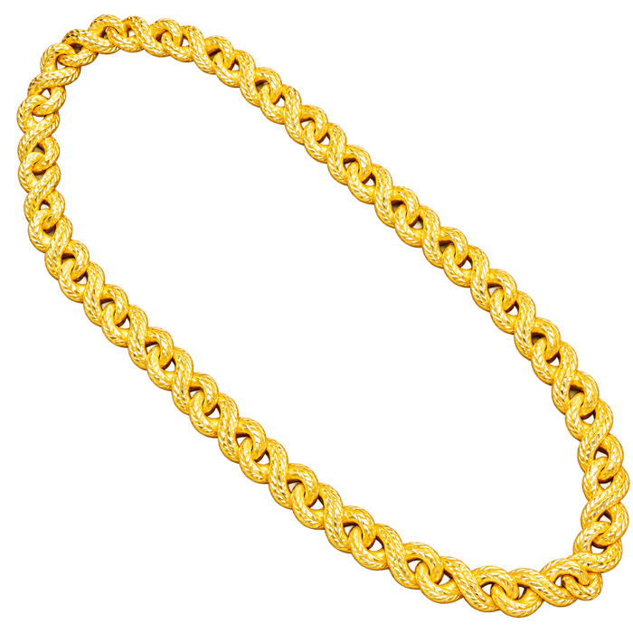 14.5MM Diamond-Cut Infinity Link Chain in yellow gold