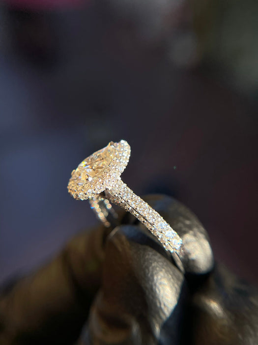 Cathedral Pavé Halo Engagement Ring — original photograph 3