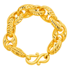 16.5MM diamond-cut puffed mariner link bracelet in yellow gold