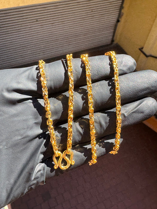 2.5MM Diamond Cut Baht & Anchor Link Necklace — glove sunlight original