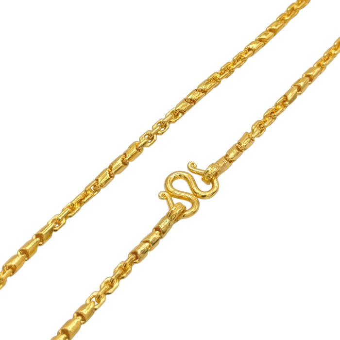 24K Yellow Gold 2.5MM Bullet & Anchor Link Chain