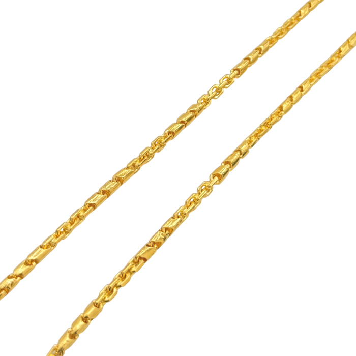 24K Yellow Gold 2.5MM Bullet & Anchor Link Chain