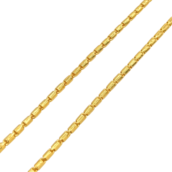 24K Yellow Gold 2.6MM Barrel Chain