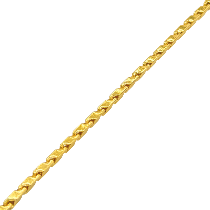 24K Yellow Gold 2.6MM Bullet Link Bracelet
