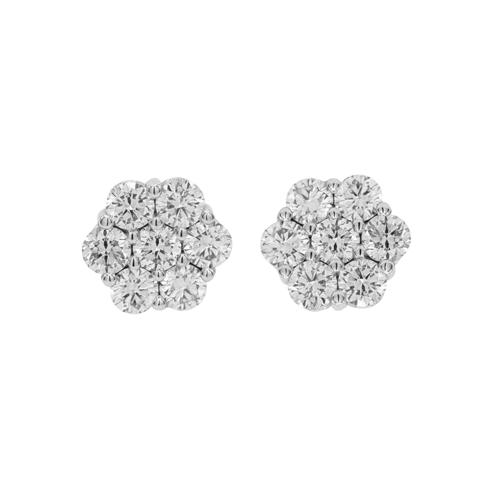 Diamond Flower Earrings