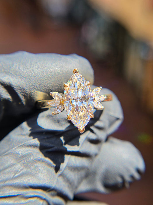 Marquise Fan Accent Engagement Ring — original photograph 1