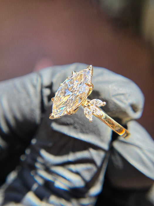Marquise Fan Accent Engagement Ring — original photograph 3