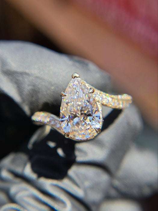Twisted Bypass Pavé Side Stone Engagement Ring — original photograph 1