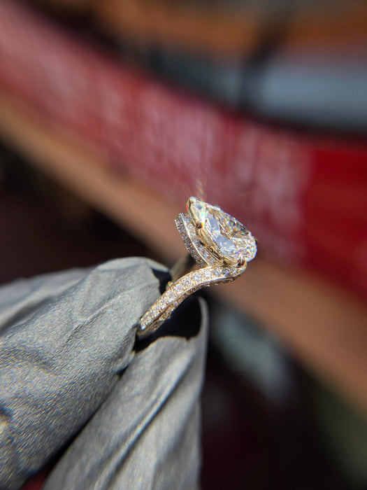 Twisted Bypass Pavé Side Stone Engagement Ring — original photograph 3