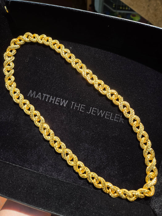 14.5MM Diamond-Cut Infinity Link Chain