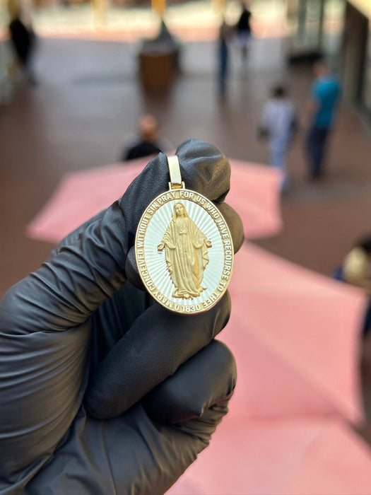 Oval Virgin Mary Pendant