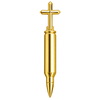 .223 Remington Calibre Rifle Bullet Pendant — polished yellow gold on transparent background