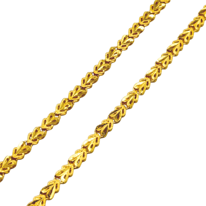 24K Yellow Gold 3.7MM Diamond Cut Fish Scale Link