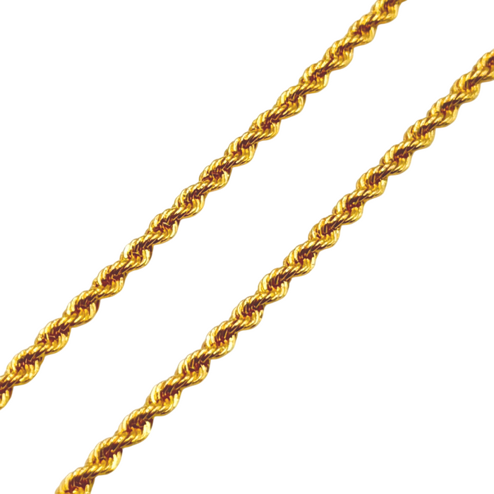 24K Yellow Gold 2.5MM Rope Chain