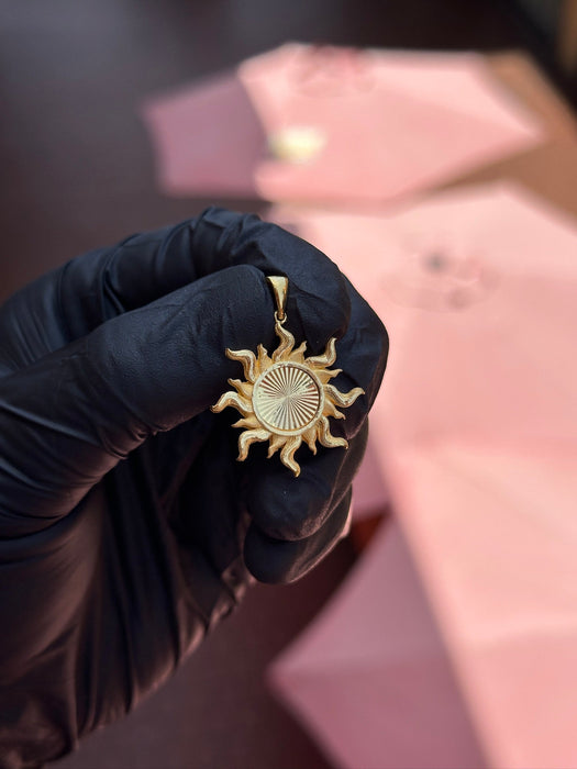 Diamond-Cut Sun Pendant