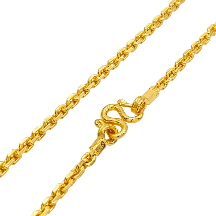 24K Yellow Gold 3.3MM Anchor Link Chain