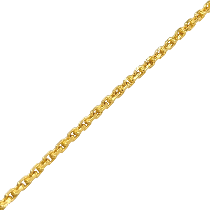 24K Yellow Gold 2MM Anchor Link Bracelet