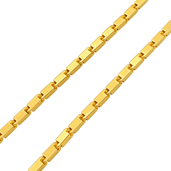 3.5MM Baht chain with polished yellow gold links