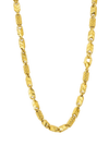 3.5MM Diamond Cut Baht and Textured Barrel Chain in polished yellow gold, transparent background