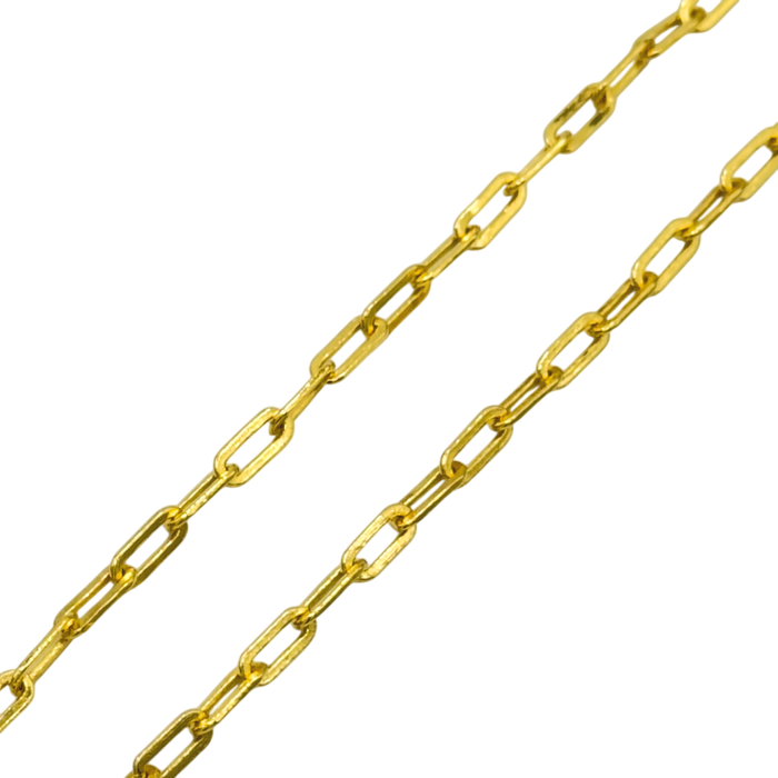 24K Yellow Gold 3.2MM Paper Clip Chain