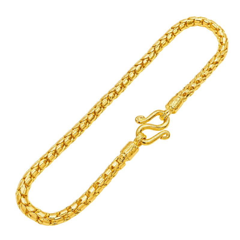 24K Yellow Gold 3.5MM Dragon Scale Bracelet