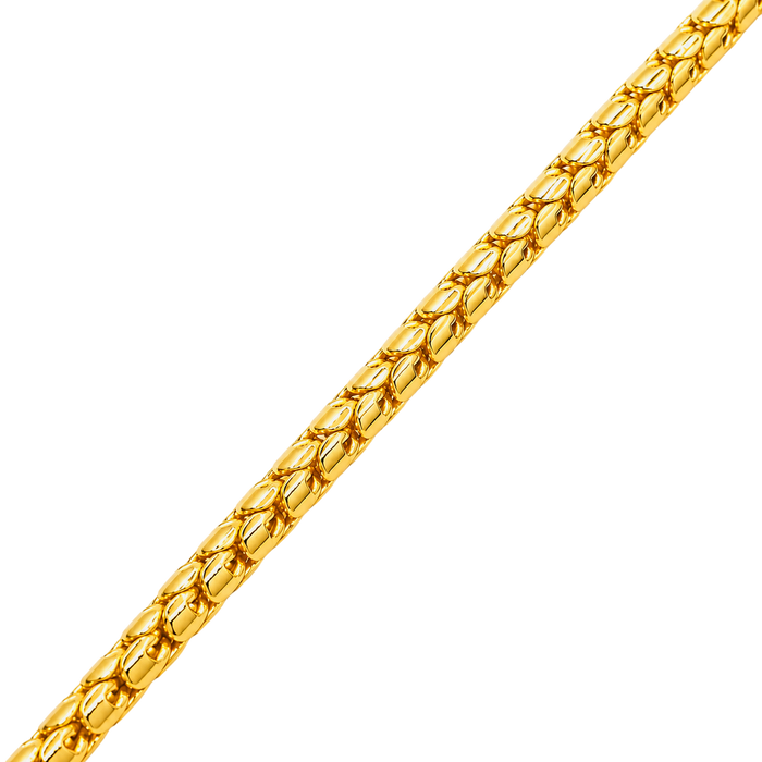 24K Yellow Gold 3.5MM Dragon Scale Bracelet