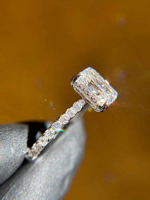 French Pavé Hidden Halo Engagement Ring — original photograph 3