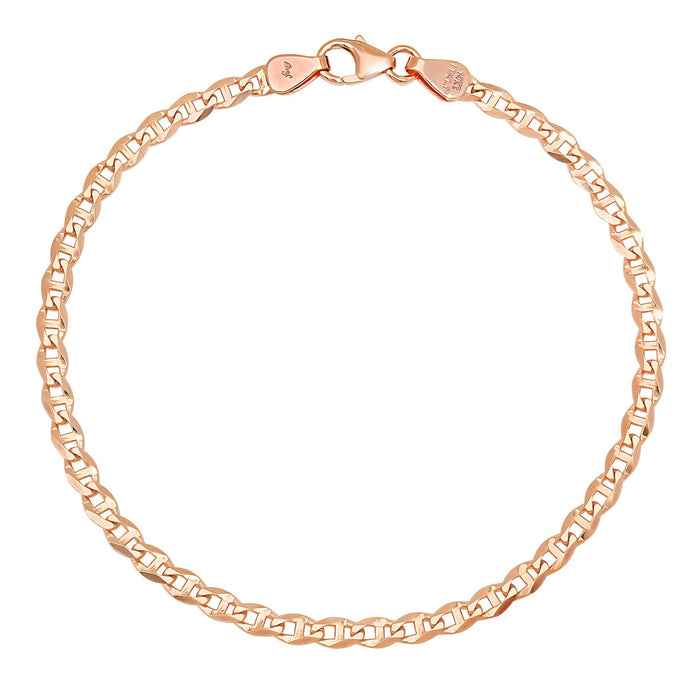 3MM Solid Diamond-Cut Mariner Bracelet