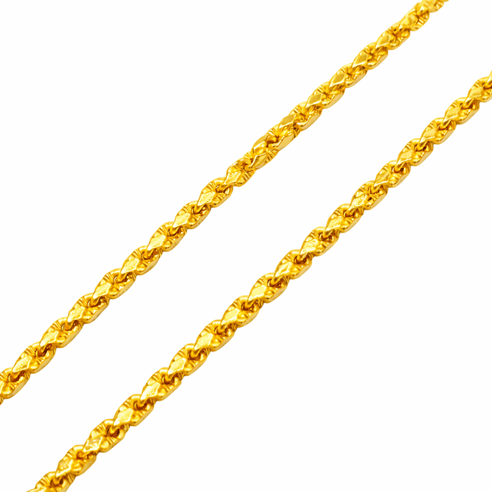 24K Yellow Gold 3MM Nugget Chain