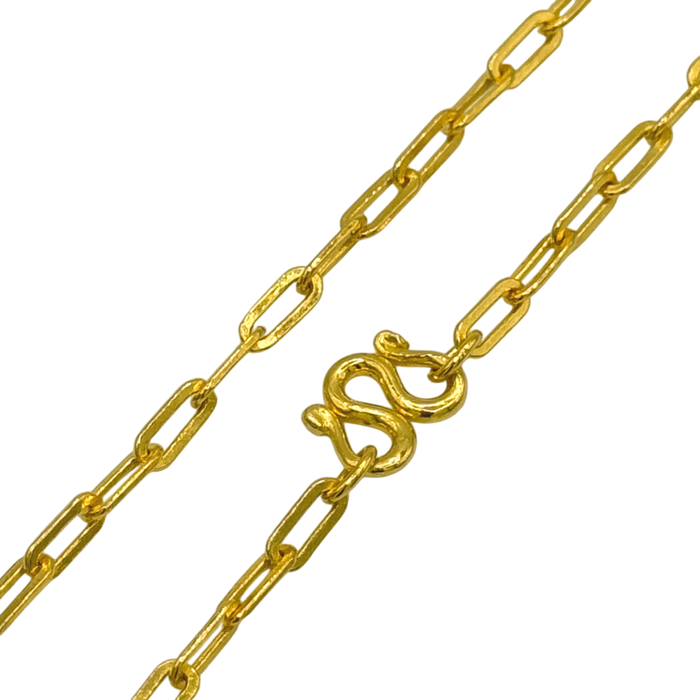 24K Yellow Gold 3.2MM Paper Clip Chain