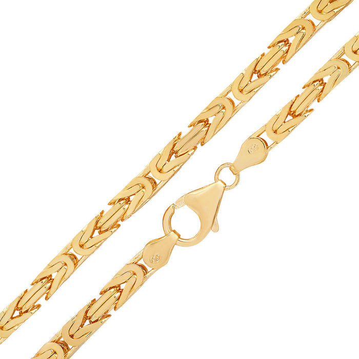 4.5MM Solid Byzantine Chain in yellow gold, product view 2