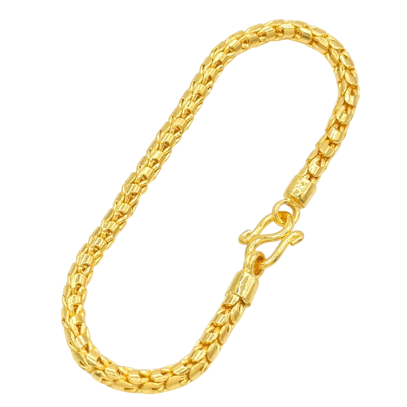24K Yellow Gold 4.3MM Dragon Scale Bracelet