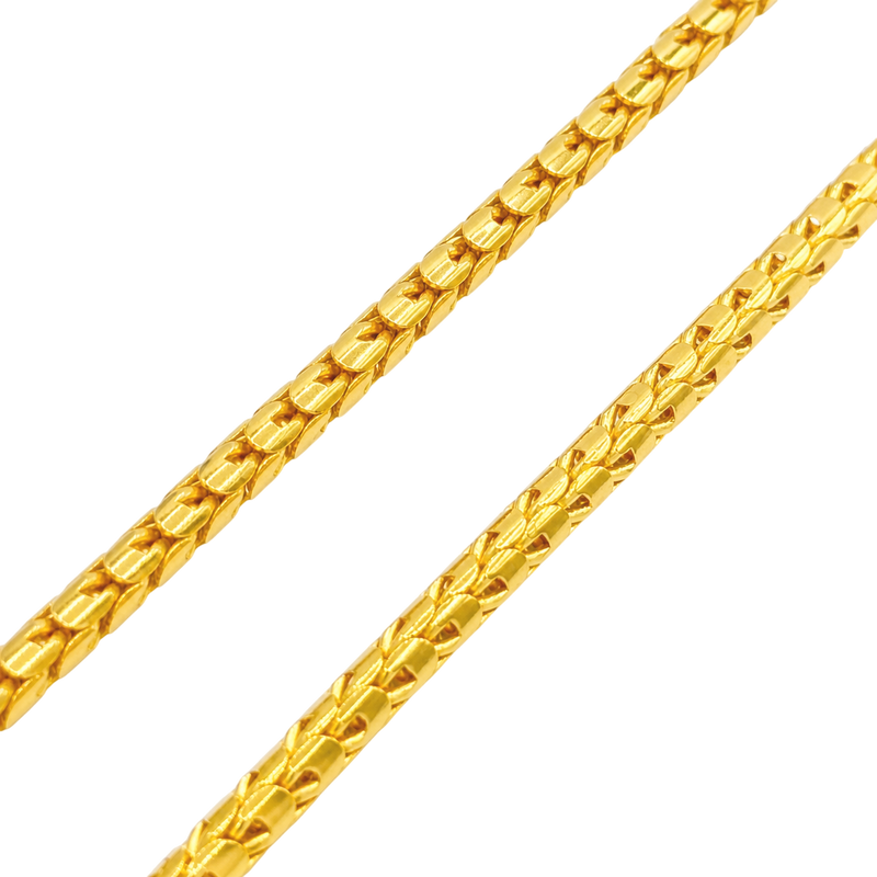 24K Yellow Gold 4.5MM Dragon Scale Chain