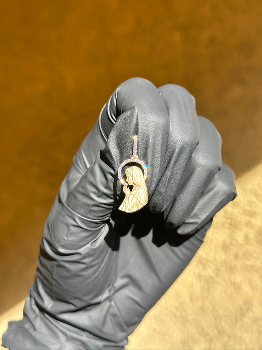 Micro Virgin Mary Diamond Pendant