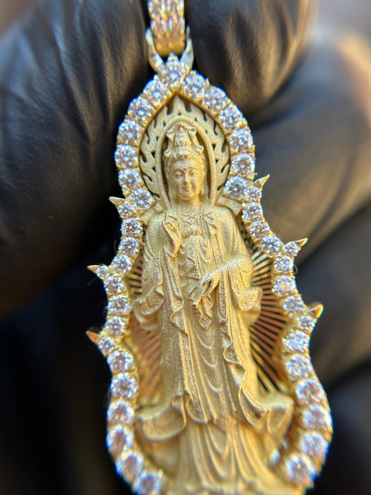 Lady Buddha (Guan Yin) Diamond Pendant