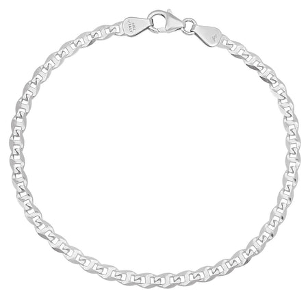 4.5MM Solid Diamond-Cut Mariner Bracelet