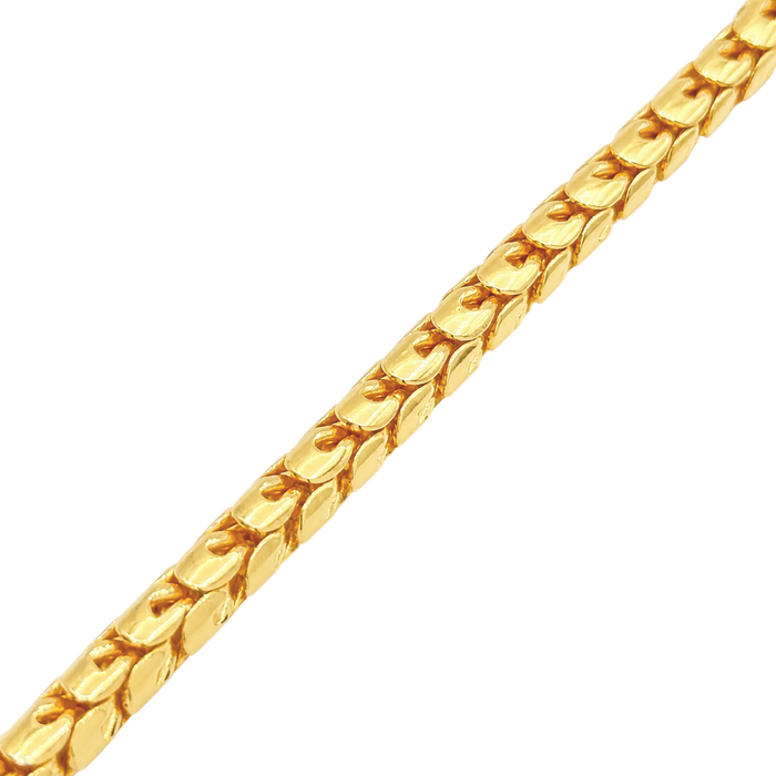 24K Yellow Gold 5.5MM Dragon Scale Bracelet