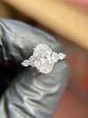 Marquise and Round Accent Hidden Halo Engagement Ring — original photograph 2
