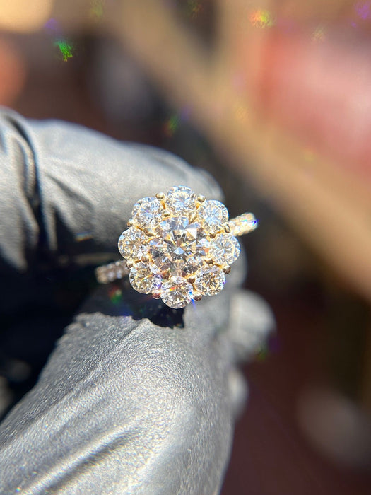 Large Cluster Halo Engagement Ring — original photograph 1