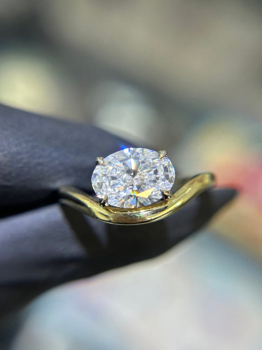 Open Bypass Solitare Engagement Ring — original photograph 3