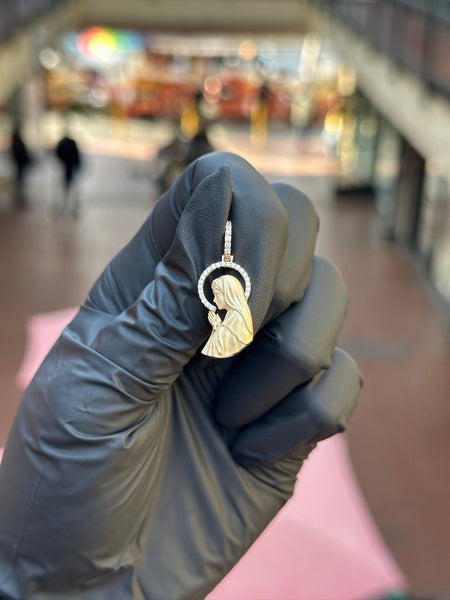 Micro Virgin Mary Diamond Pendant