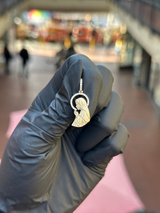 Micro Virgin Mary Diamond Pendant